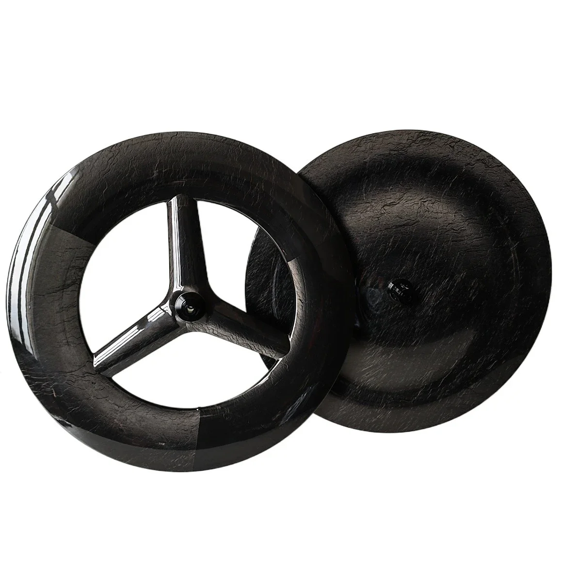 

700C 28mm Width 120mm Depth Carbon 3 Spokes Wheels Road Fixed Gear Track TT Bicycle Disc Wheelset Tubeless Tubular Disc V Brake