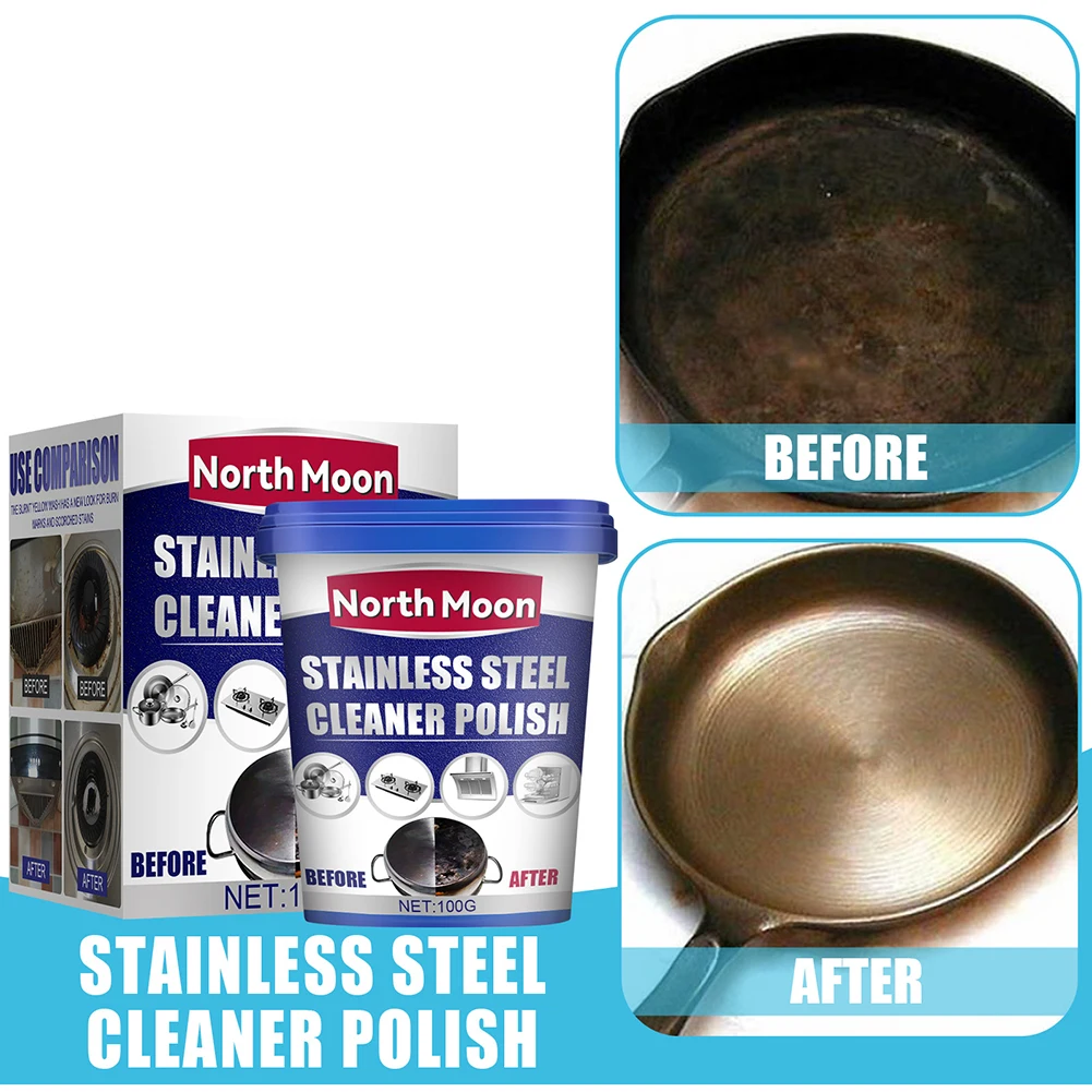 Powerful Stainless Steel Cookware Cleaning Paste Household Kitchen Cleaner Washing Pot Bottom Dirt Cleaning Kitchen Tools