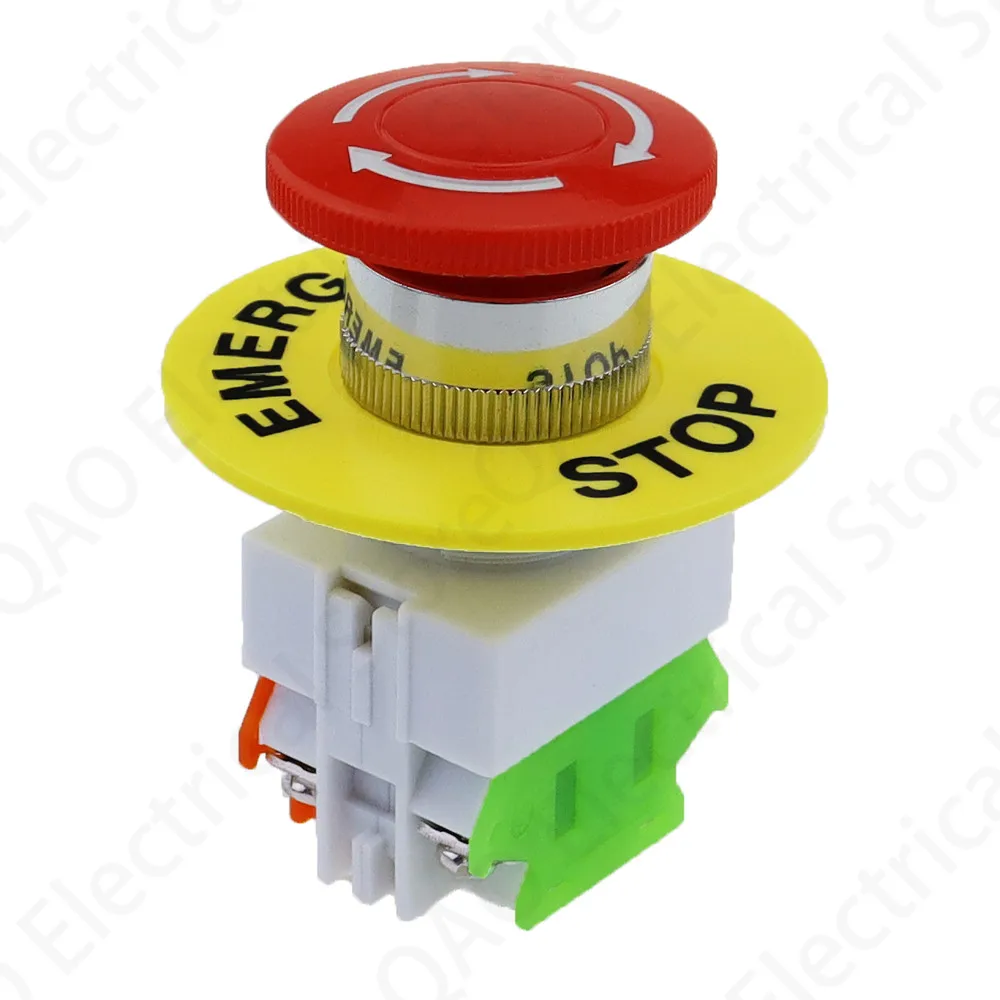 22mm red mushroom head emergency stop button switch XB2 LAY37 NO/NC alarm button switch