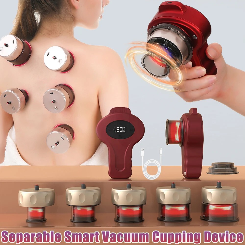 

Separable Electric Vacuum Cupping Therapy Set Skin Scraping Massage Guasha Wireless Slimming Body Fat Burner Smart Cupping