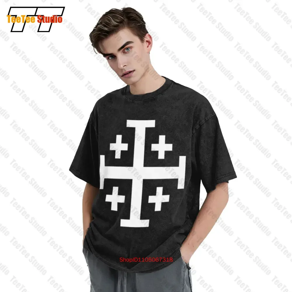Knights Templar Catholic Cross Jerusalem Religion Cotton Tee J1VT