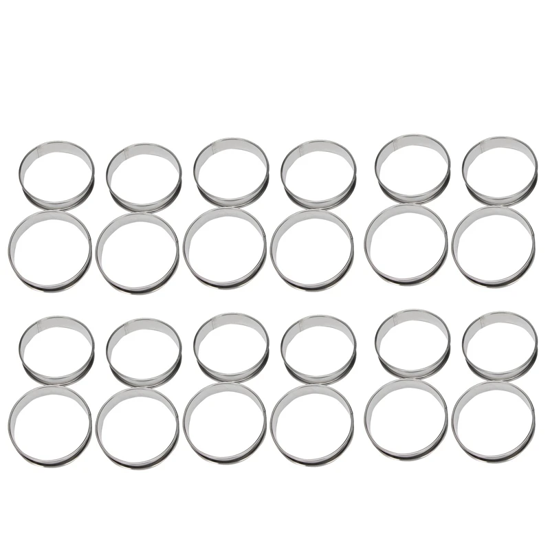 4 Inch Muffin Rings Crumpet Rings, Set Of 60 Stainless Steel Muffin Rings Molds Double Rolled Tart Rings Round Tart Ring