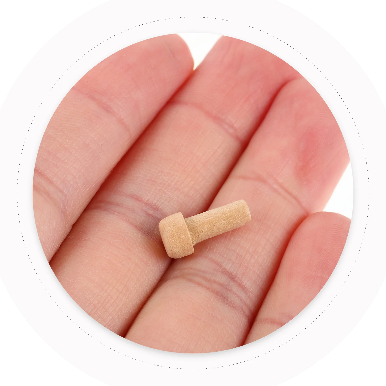 

50pcs Solid Parts: Unpainted Mushroom Head Long Rod Axle Pegs For Diy Craft Wood Craft Projects Kids Wooden Natural