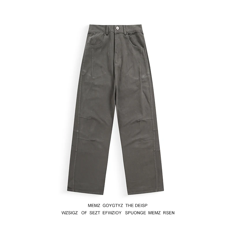 

Мужские джинсы Memz в американском ретро-стиле, повседневные прямые брюки, летние, в уличном стиле, рабочая одежда, свободный крой, длинные брюки