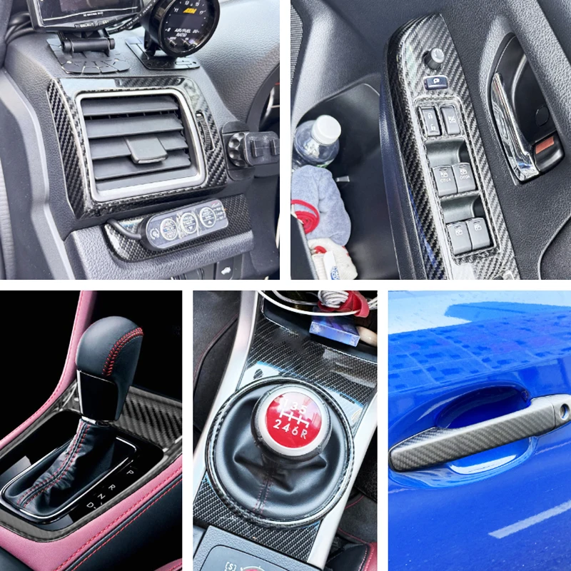 

Для Subaru WRX STi 2014-2021 из натурального углеродного волокна, внутренняя внешняя декоративная защитная крышка, отделка, Стайлинг автомобиля