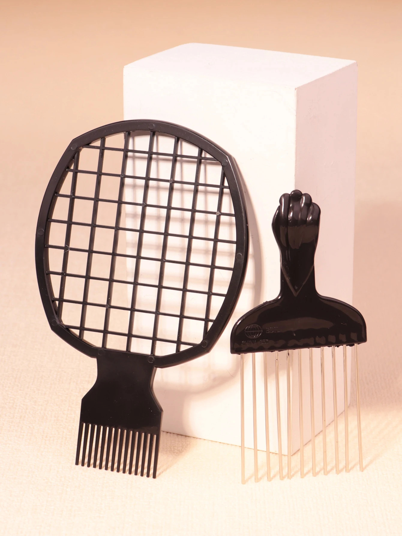 

Мужской набор инструментов для вьющихся волос в африканском стиле, 2 шт., расческа из нержавеющей стали и термостойкий инструмент для завивки, специально для настоящих париков из волос