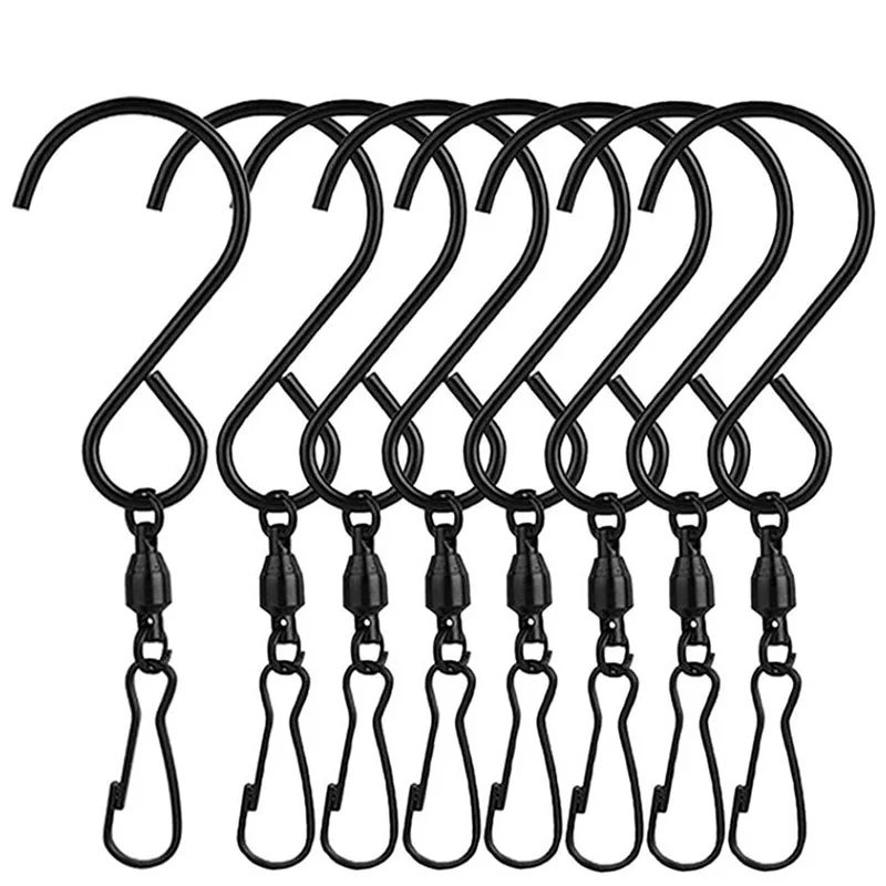 Stainless Steel 360 Degrees S Type Rotating Small Bearing Wind Chime Hooks Metal Hanging Hooks Small Flower Basket Hanging Hooks