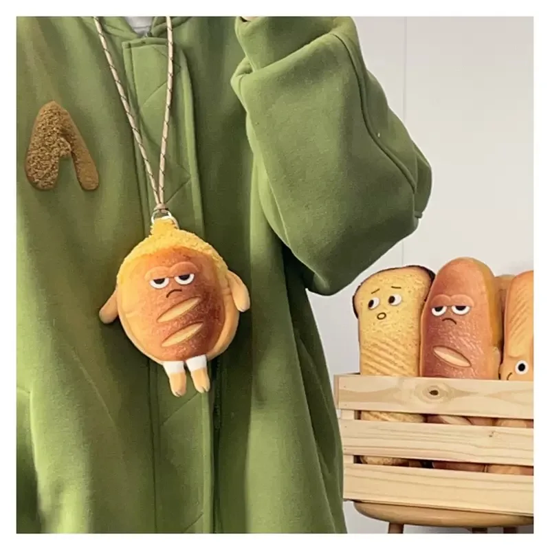 Kid Cartoon Creative Toast Plush Coin Purse Pendant Doll Cute Portable Earphone Bag Wallet Hanging Neck Bag Children's Gifts