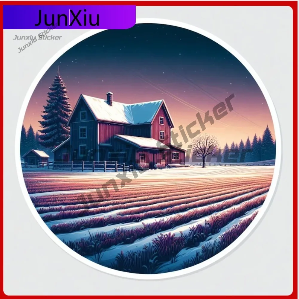 

Cute Farm House Scenery Sticker Waterproof Vinyl Decal Durable Stylish Decoration Sunproof Resistant Protective Surface Uv