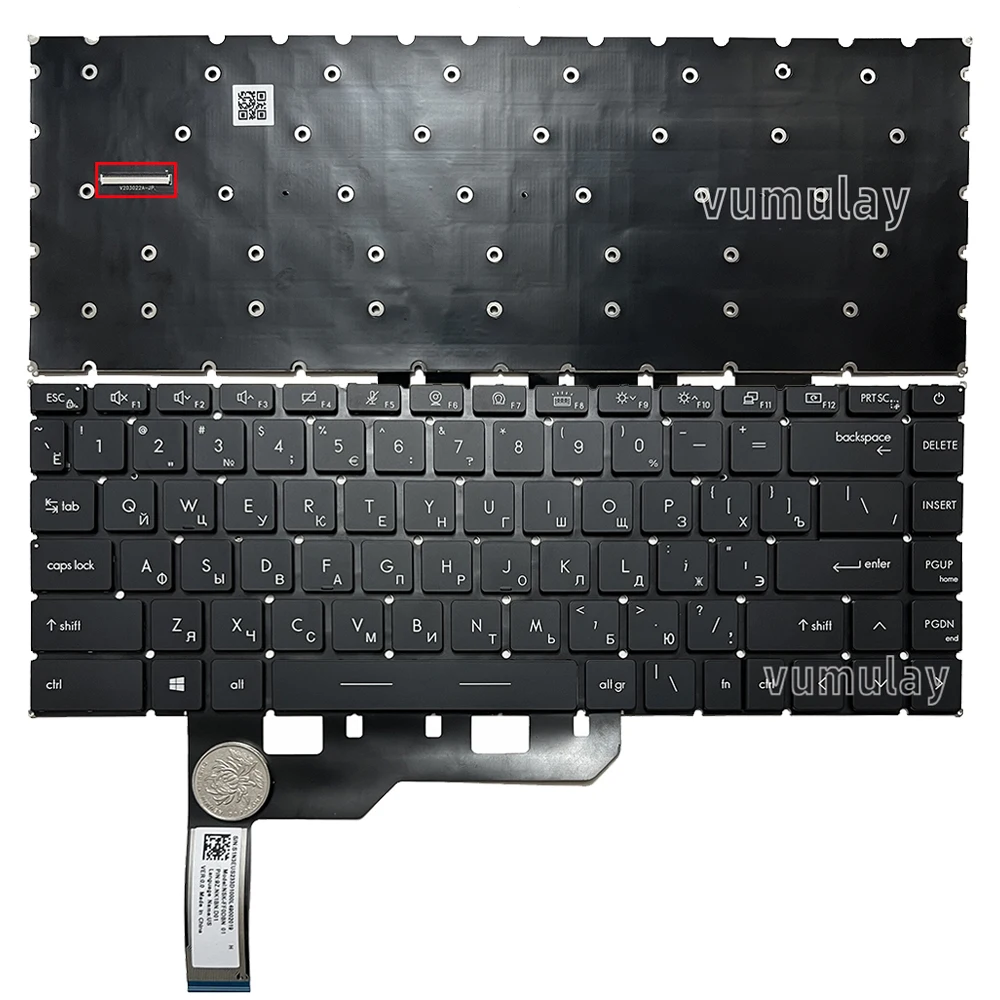 US/Russian Backlight Keyboard for MSI Creator Z16 A11UE A11UET