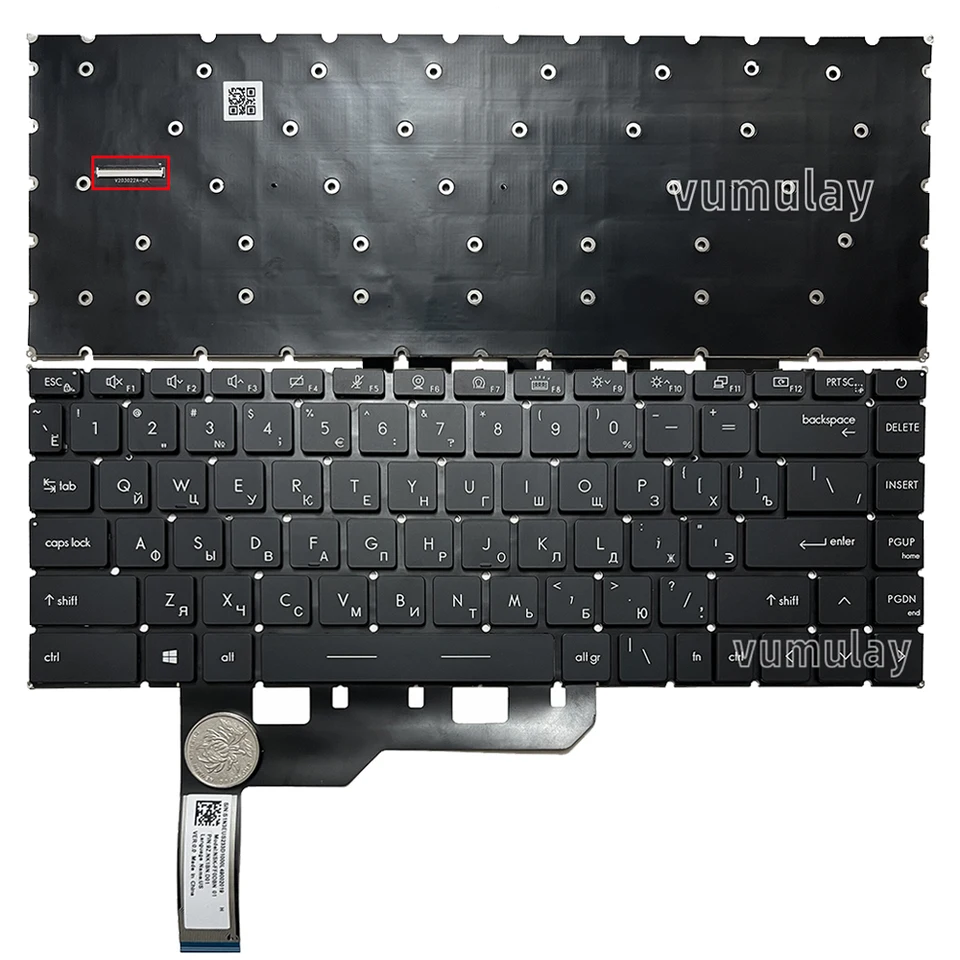US/Russian Backlight Keyboard for MSI Creator Z16 A11UE A11UET