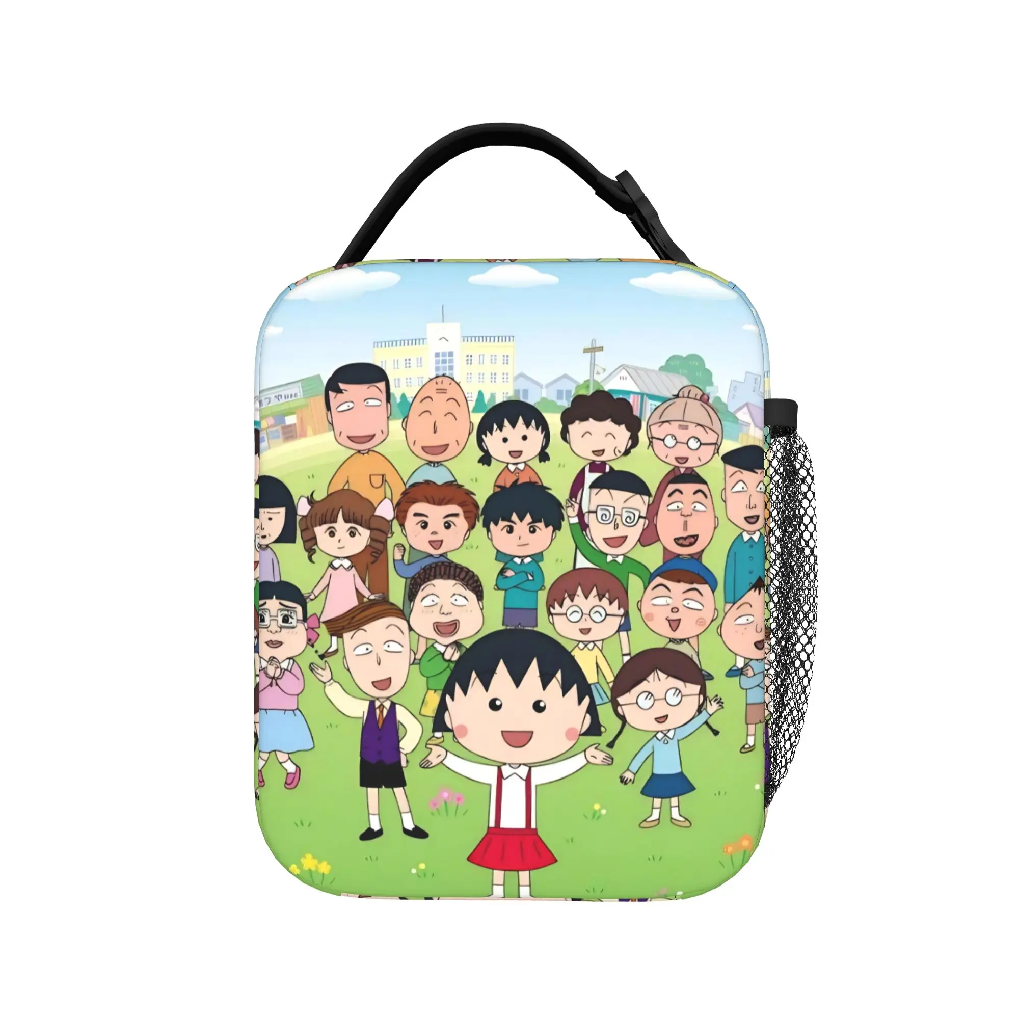 Marukos Anime School Friends Nostalgia Insulated Lunch Bags Thermal Bag Reusable,Lunch Container  High Capacity Tote Lunch Box