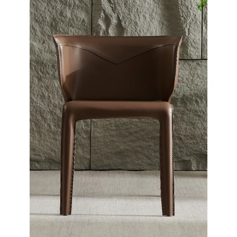 Negotiation Chair Designer Light Luxury Desk Modern Simple Saddle Leather Dining Household Backrest