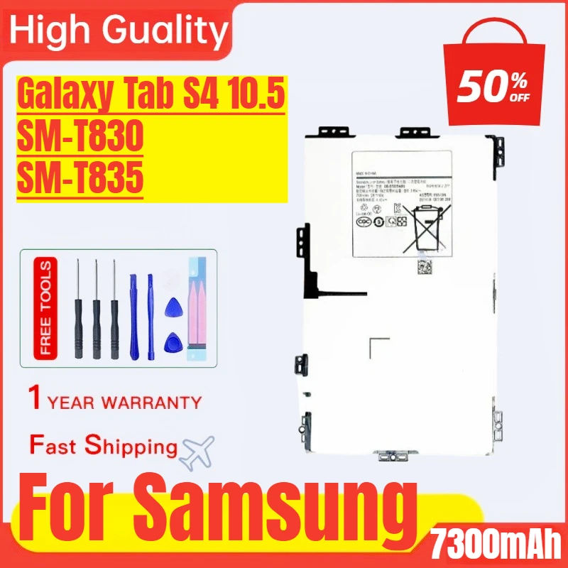 EB-BT835ABU for Samsung Galaxy Tab S4 10.5 SM-T830 SM-T835 Tablet Battery  Replacement Bateria with Tools