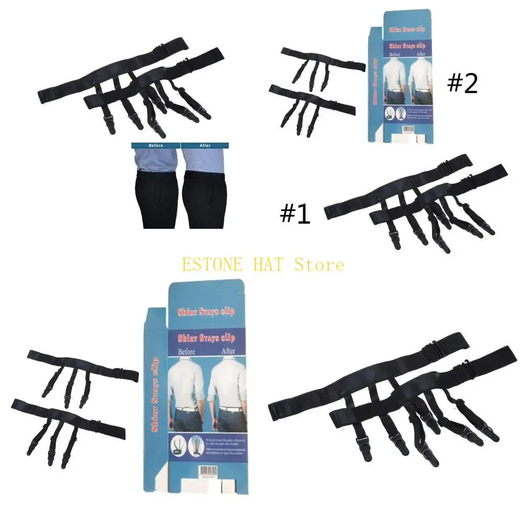 49MF 1 زوج من الرجال قميص حزام مع مقاطع غير قابلة للانزلاق قمصان قفل قابلة للتعديل