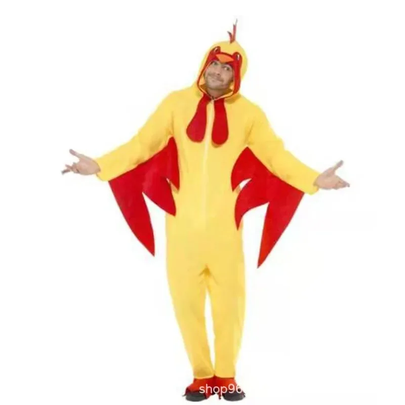 Halloween Rooster Costume Men Women Funny Animal Cosplay Outfit Chicken Adult Suit Comedy Stage Performance Bird Role Play Party view 5