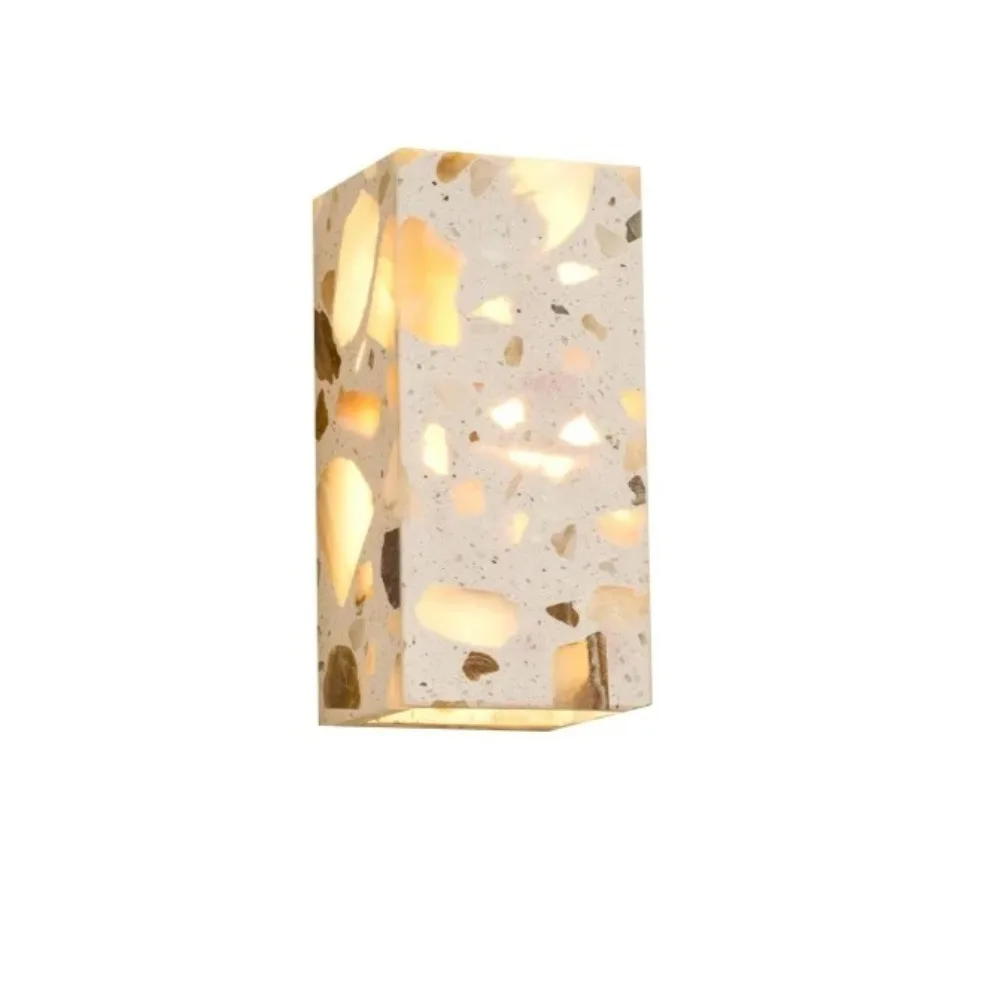 Natural Terrazzo Stone LED Wall Lights Bathroom Porch Hallway Wabi Sabi Outdoor Waterproof Bedside Lamp Lamparas De Pared