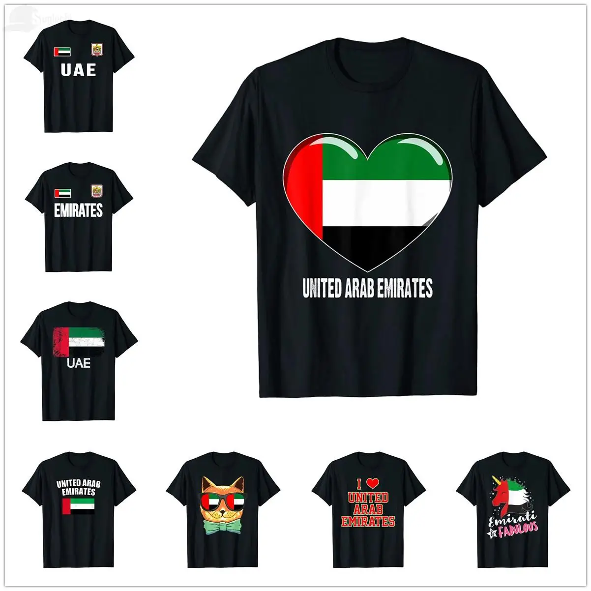 2025 Summer United Arab Emirates UAE Flag Heart UAE T-Shirt For Men Women T Shirt Tops Cotton Tees