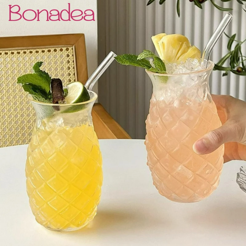 

480Ml Pineapple Shaped Cold Juice Glass Creative Drinking Cup Transparent Water Glass Cocktail Glass Cup Home Restaurant Tools