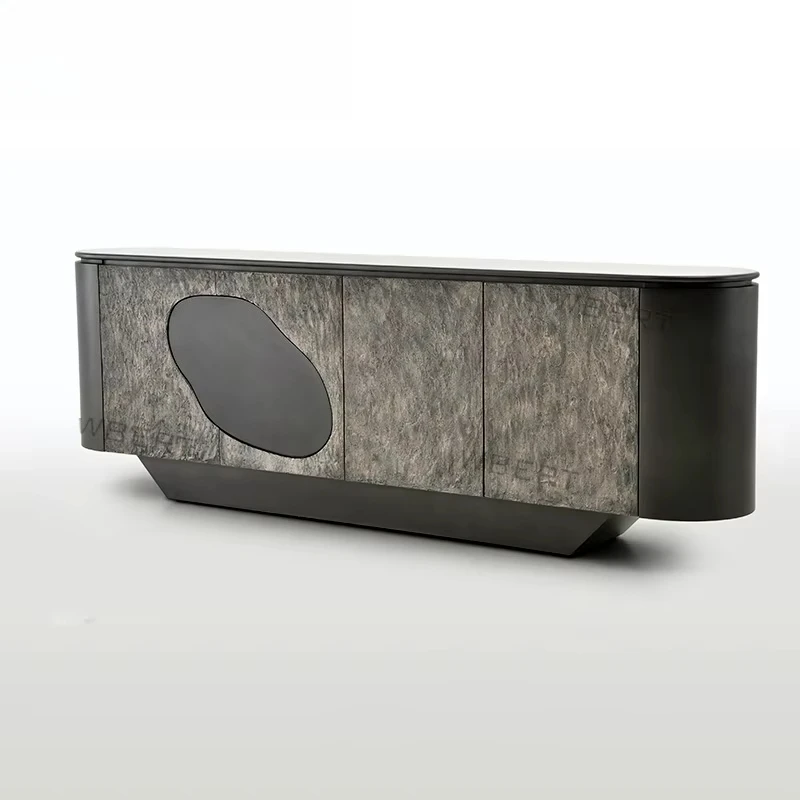 Living room entrance cupboard sideboard, TV stand, stone texture art lacquer wood TV cabinet, locker