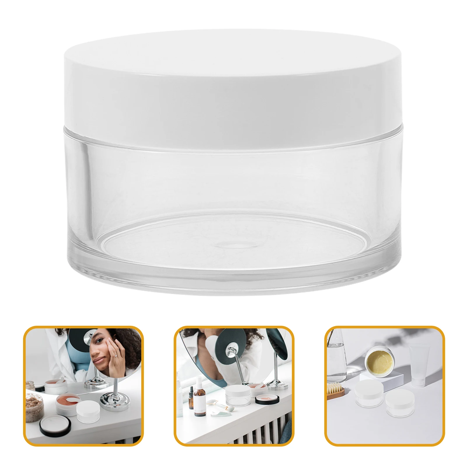 

3pcs 80ml Thick Bottom PET Jars Travel Size Cream Containers for Lotions Moisturizers Skin Care Toiletries Storage