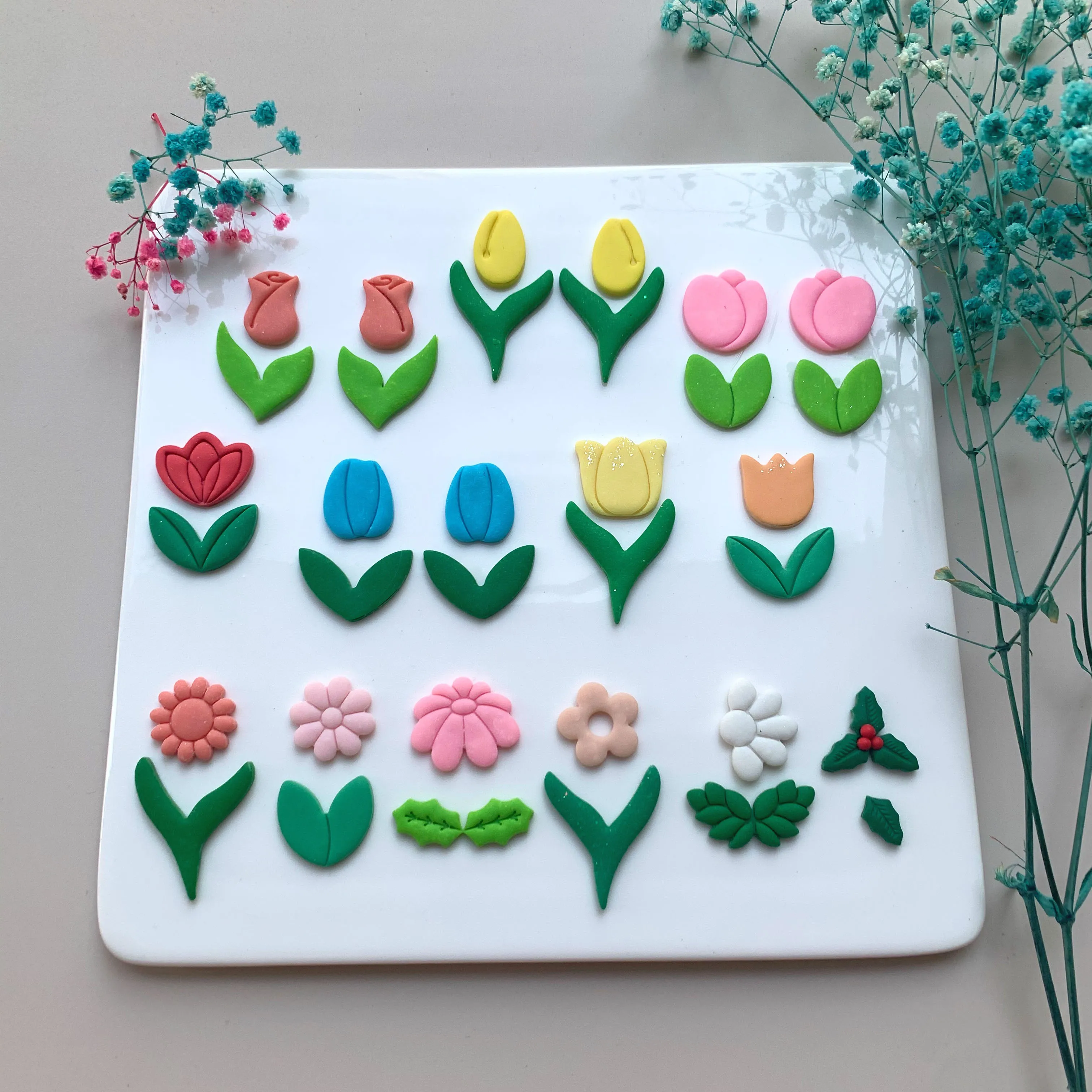 Flower Leaf Plant Series Rose/Tulip/Sunflower Shape Polymer Clay Cutter Cutting Molds For DIY Earrings Jewelry Decoration Making