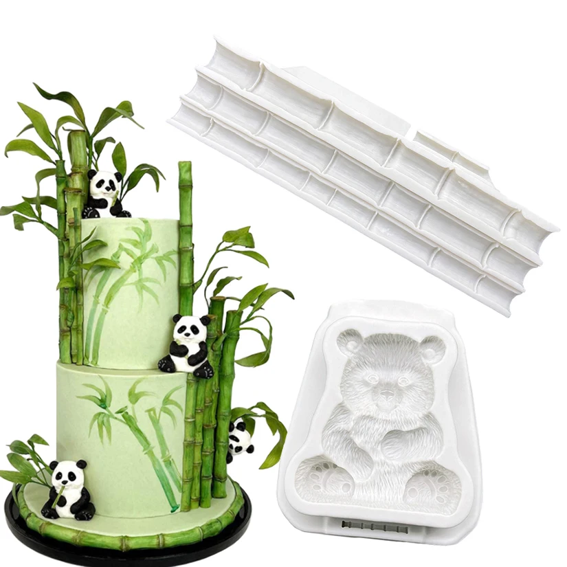 Panda Bambus Silikon Form Sugar Schokolade Cupcake Backform Fondant Kuchen Dekorieren Werkzeuge