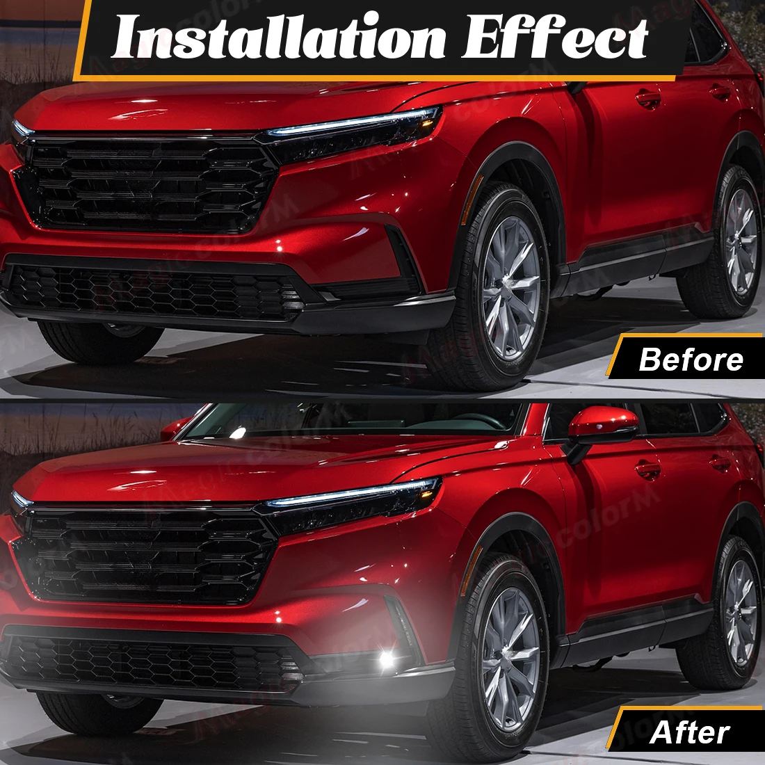 LED Fog Lamp For Honda CRV CR-V 2023-2024 Front Bumper Fog Light With Bulb Switch Wire Bezel Waterproof Car Accessories 12V
