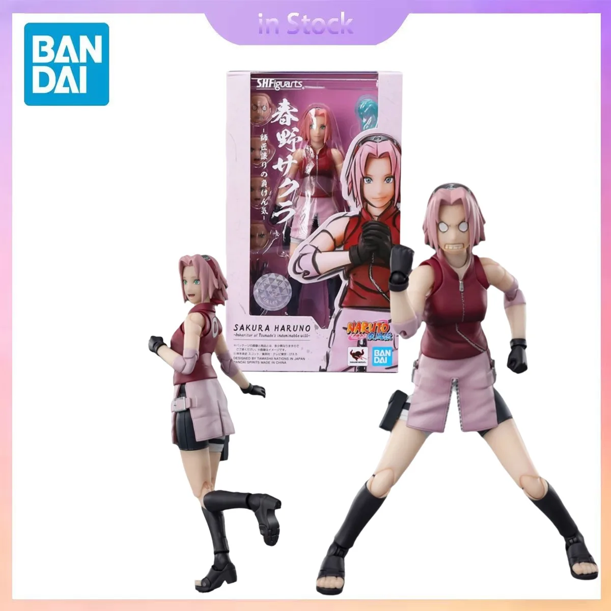 

Original Bandai Genuine In Stock SHF Haruno Sakura 2.0 Naruto Anime Collection Action Figure Model Kits Gift for Boy girl