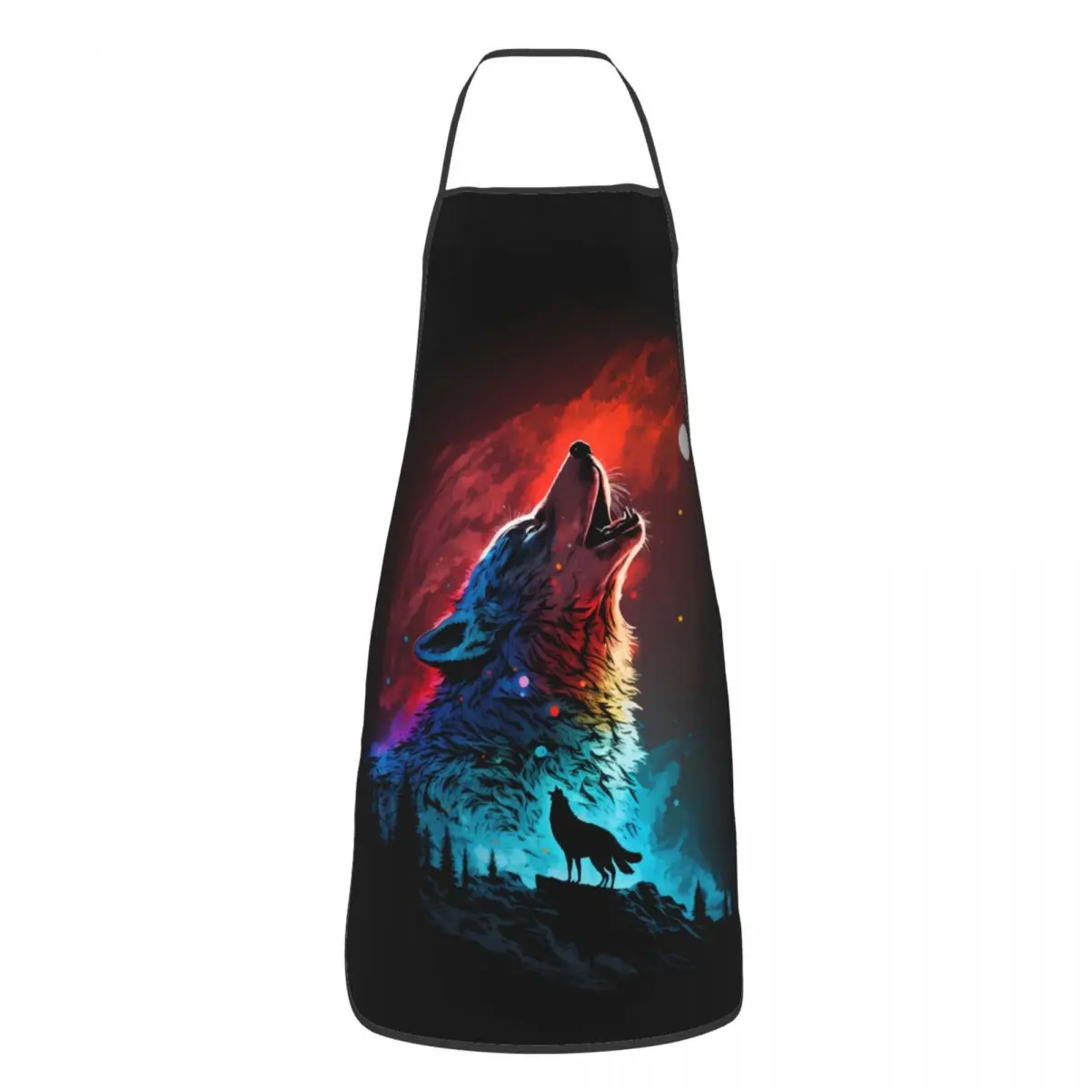 Unisex Ghost Wolf Kitchen Chef Cooking Baking Apron Men Women Tablier Cuisine for Painting