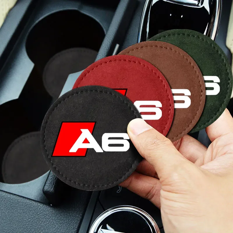 1 szt. Uchwyt na kubek na wodę podstawka pod kubek slipmata do Audi A6 C4 C5 C7 Allroad Avant Logo na samochód stylizacja dekoracyjna Coaster