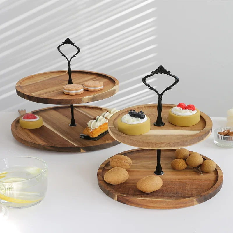 Double-Layer Dried Fruit Tray Dessert Snack Dish for Weddings Candy Tray with Elegant Design Stylish Snack Organizer