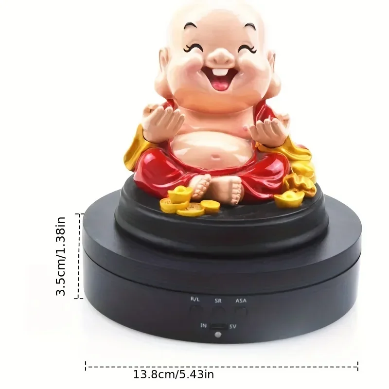 5.4 in Rotating Display Stand,360 Degree Motorized Turntable Display Stand for Photography Products and Shows 138mm Black,White image 4