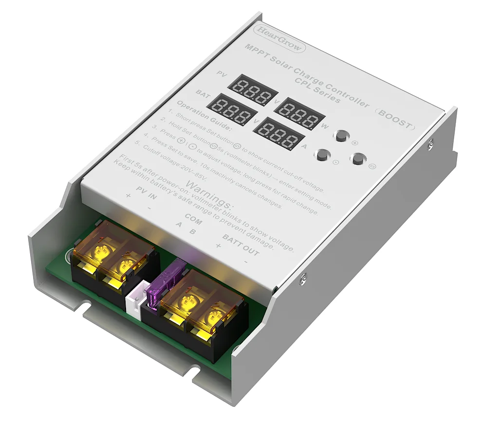 HearGrow 12A 400W Boost MPPT Solar Charge Controller for 12V 24V 48V 60V 72V Lead-Acid LiFePO4 Gel Batteries Off-Grid System