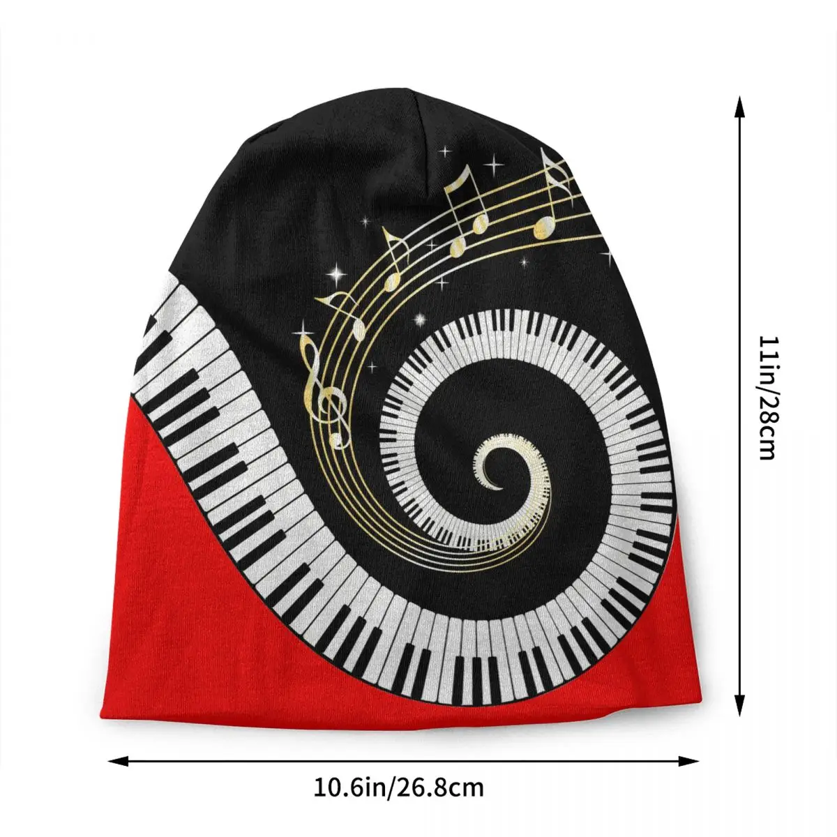 Custom Piano Keyboard Music Notes Skullies Beanies Caps Fashion Winter Warm Women Men Knitted Hat Adult Unisex Bonnet Hats