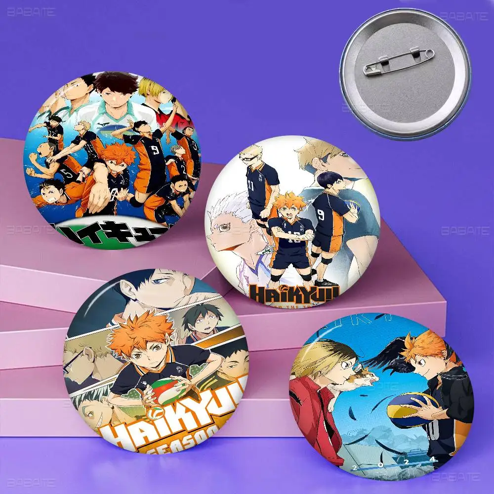 Haikyuu أنيمي شارات الإبداعية صفيح لينة زر دبابيس الحيوان أيقونة بروش التلبيب على ظهره شارة الملحقات دبوس