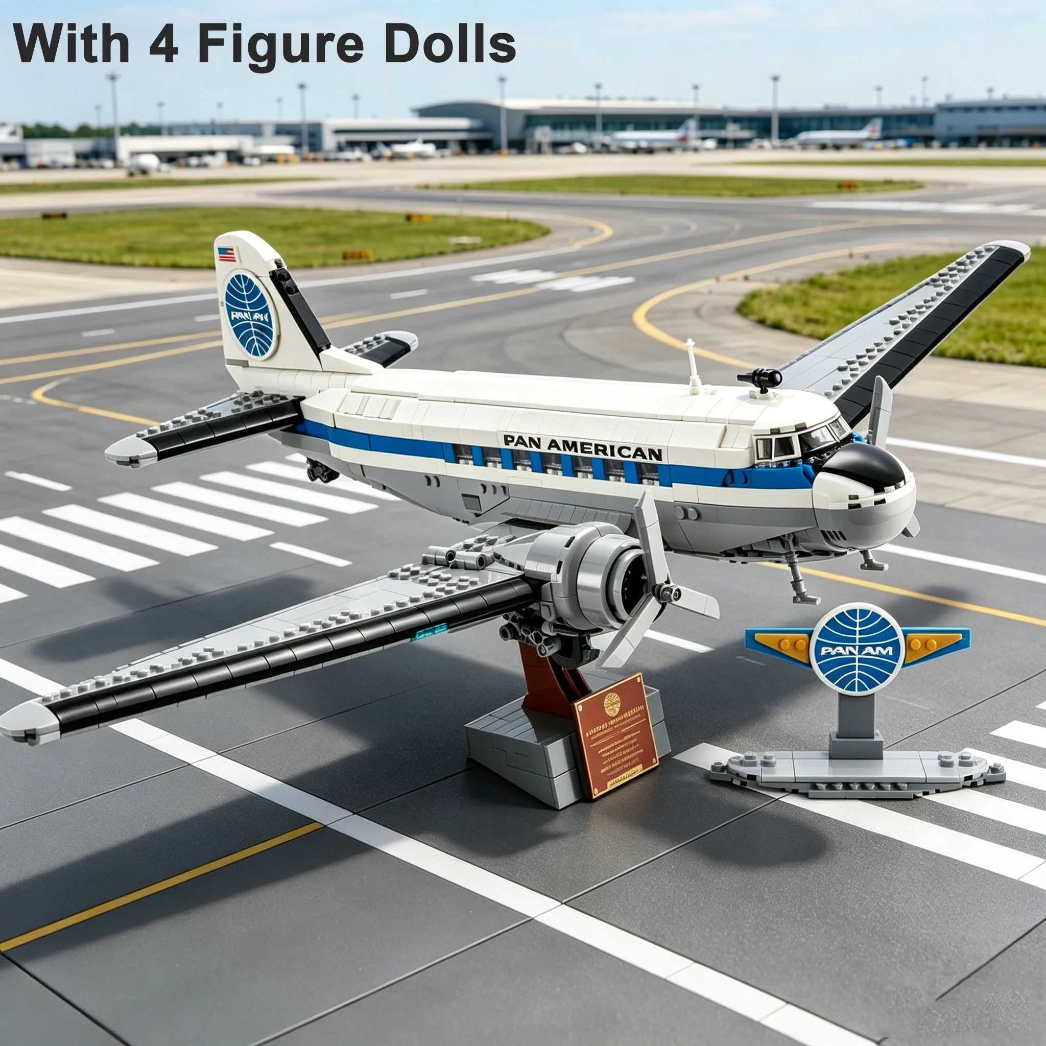 

1903PCS Creative Douglas DC-3 PAN AM Airliner Building Blocks Airplane Assemble Bricks Toy Gift For Adult Teens