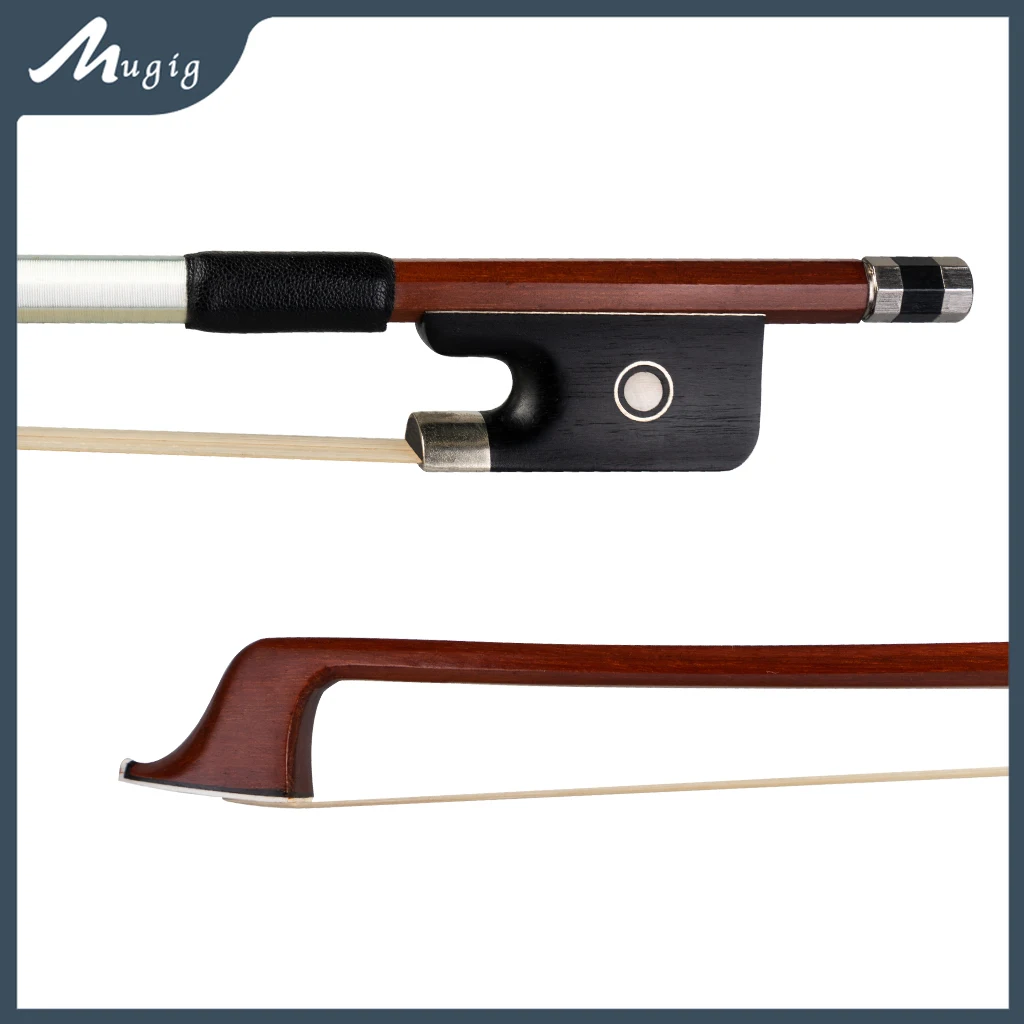 Mugig 4/4 Cello Bow Brazilwood Octagonal Stick Ebony Frog Straight Advance Natural Horse Hair Well Balanced Cello Bow 780#