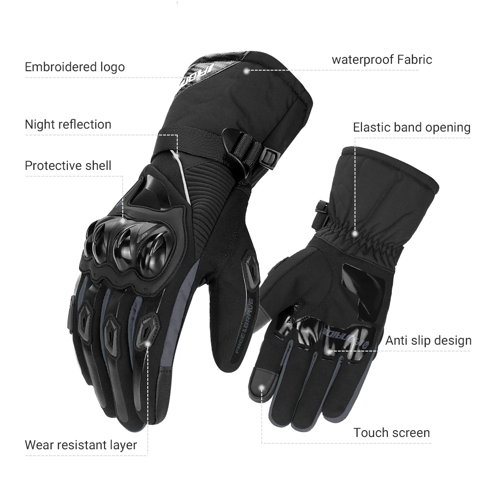 Winter Motorcycle Gloves Windproof And Warm Off-road Motorcycle Riding Gloves Anti Drop Touch Screen Full Finger Sports Gloves