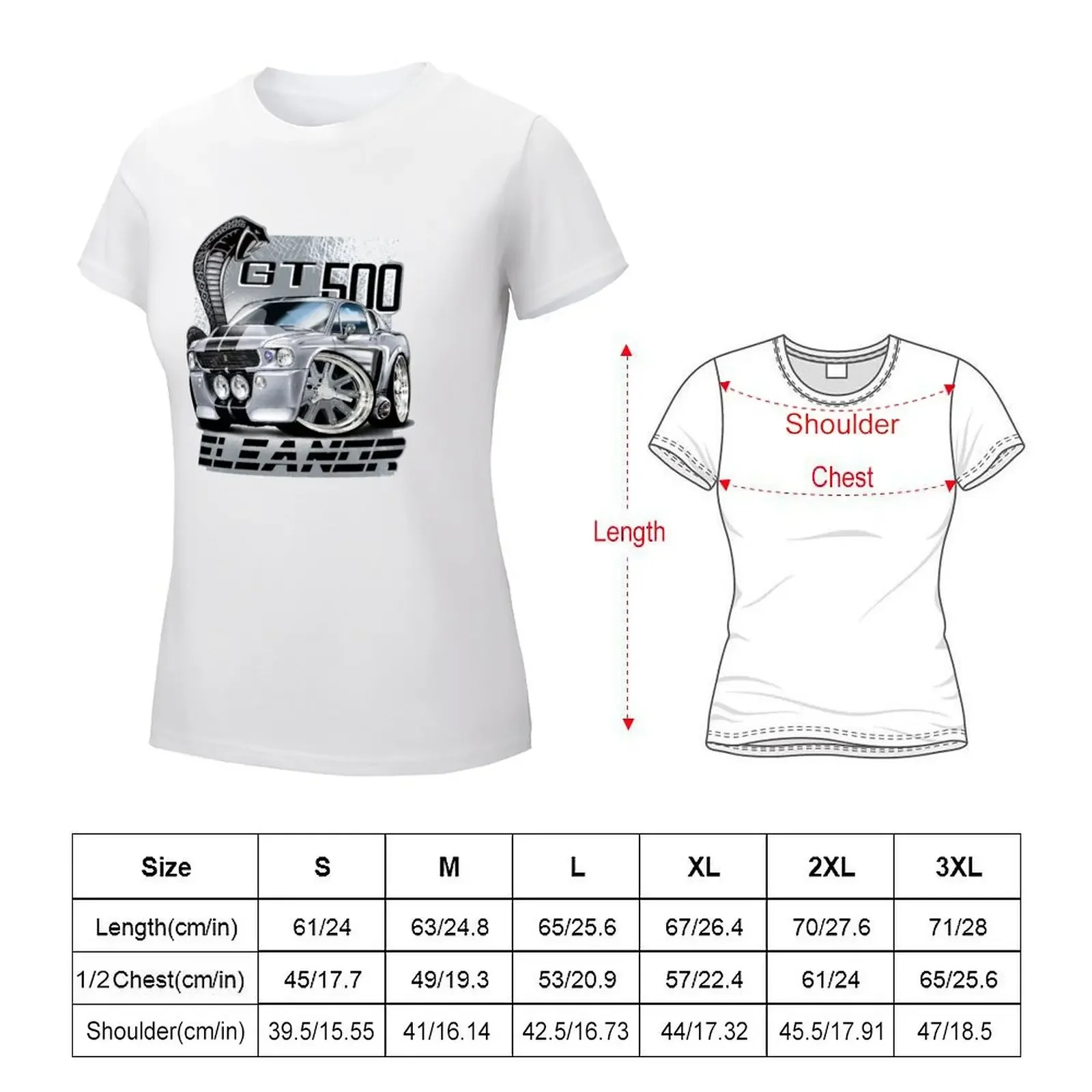 Mustang GT500 Eleanor T-shirt tops Female clothing summer tops woman t shirt