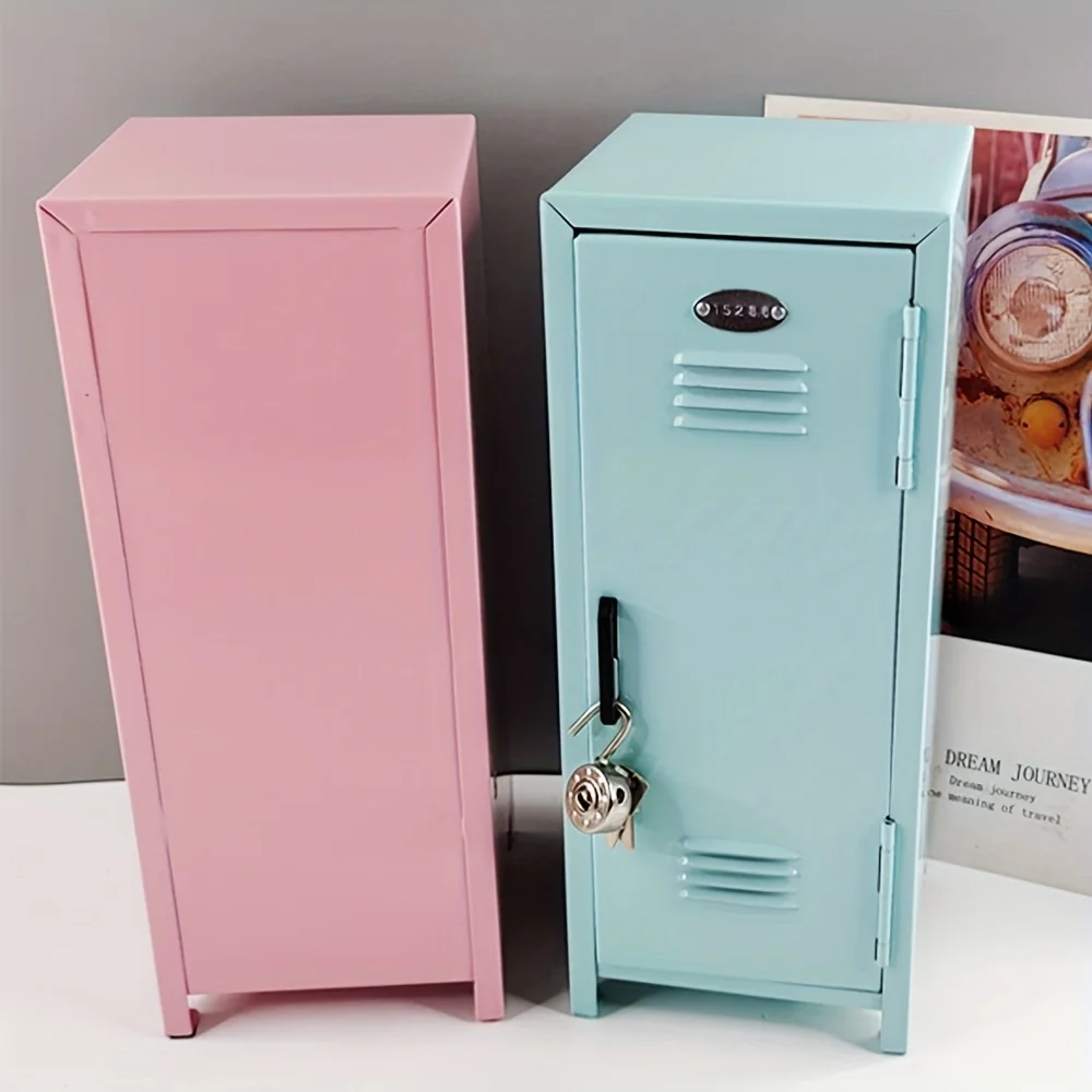 1pc Mini cabinet, Secure Your Kids' Doll Clothes with This Adorable Mini Metal Locker and Lock!