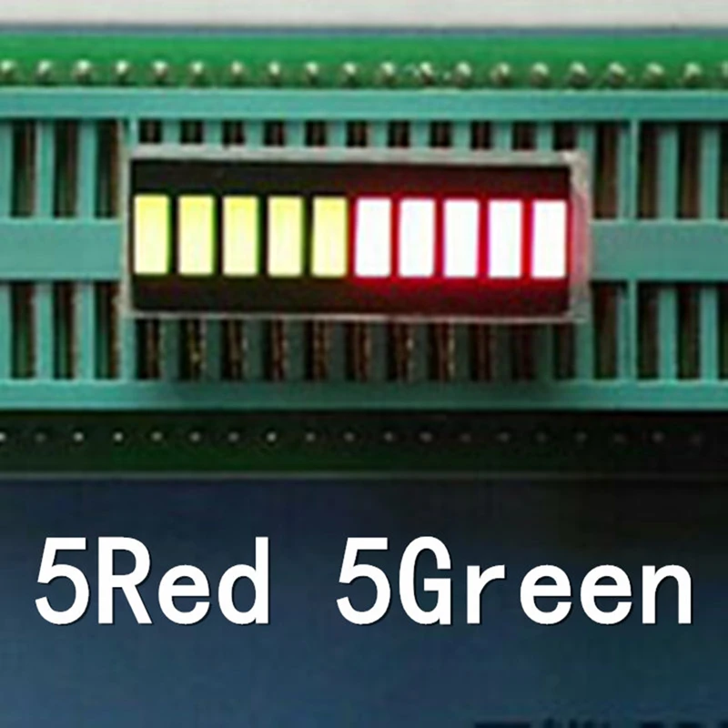 

20PCS 10 grid Bi-color digital tube light bar 5 red 5 green LED digital light bar 10 segment LED light bar led display