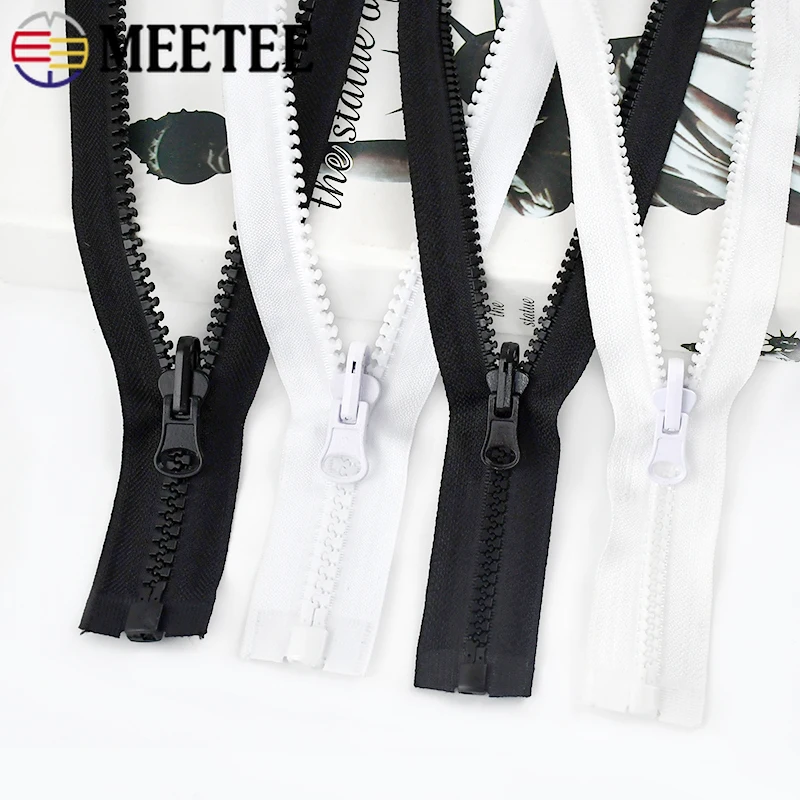 

1/2Pcs 70-250cm 5# 8# Resin Zippers Rotating Double-sided Slider Down Jacket Outdoor Tent Open-End Zipper Garment Accessory
