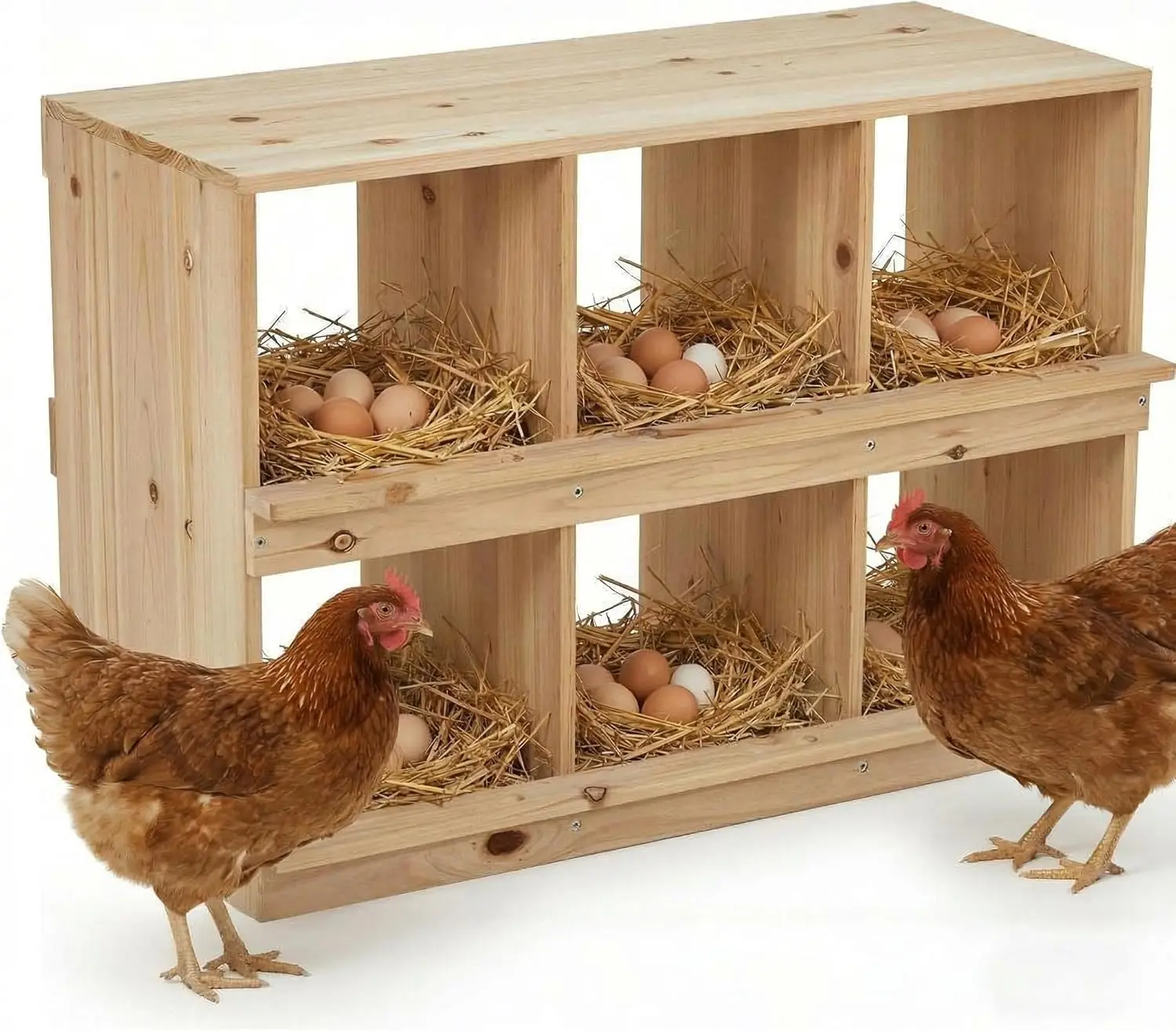 

Деревянный гнездовой ящик для птицы, двухъярусный, настенный, простая сборка, идеально подходит для кур, цыплят, уток