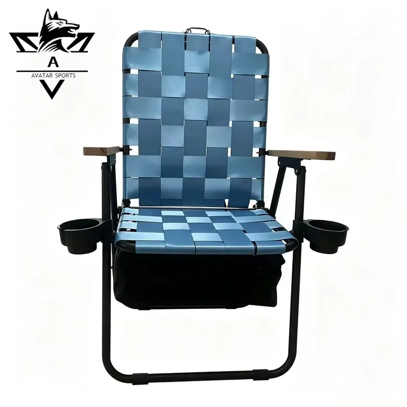 AV-C13-CC2606 Premium Folded Cooler Box Garden Chairs Arm Camping Backpack Beach Chairs