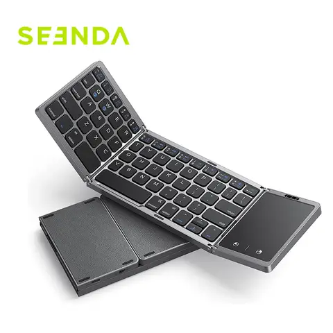 Seenda dobrável sem fio bluetooth teclado recarregável dobrável portátil para pc mac smartphone windows ios android