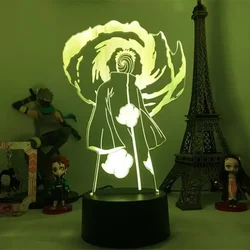Uchiha Sasuke Uchiha Obito Cartoon 3D Night Lights Namikaze Minato Uzumaki Gaara LED Figure Night Lamp Sakura Anime Nightlights