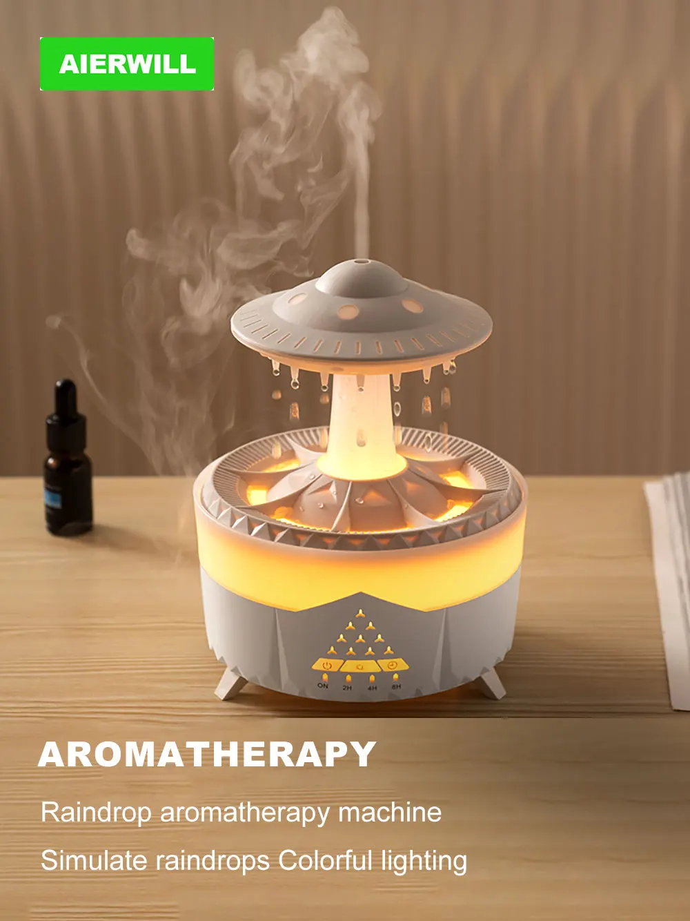 

Aierwill Air Humidifier Ultrasonic Aromatherapy Diffusers Mist Maker Fragrance Essential Oil Aroma Difusor Remote control