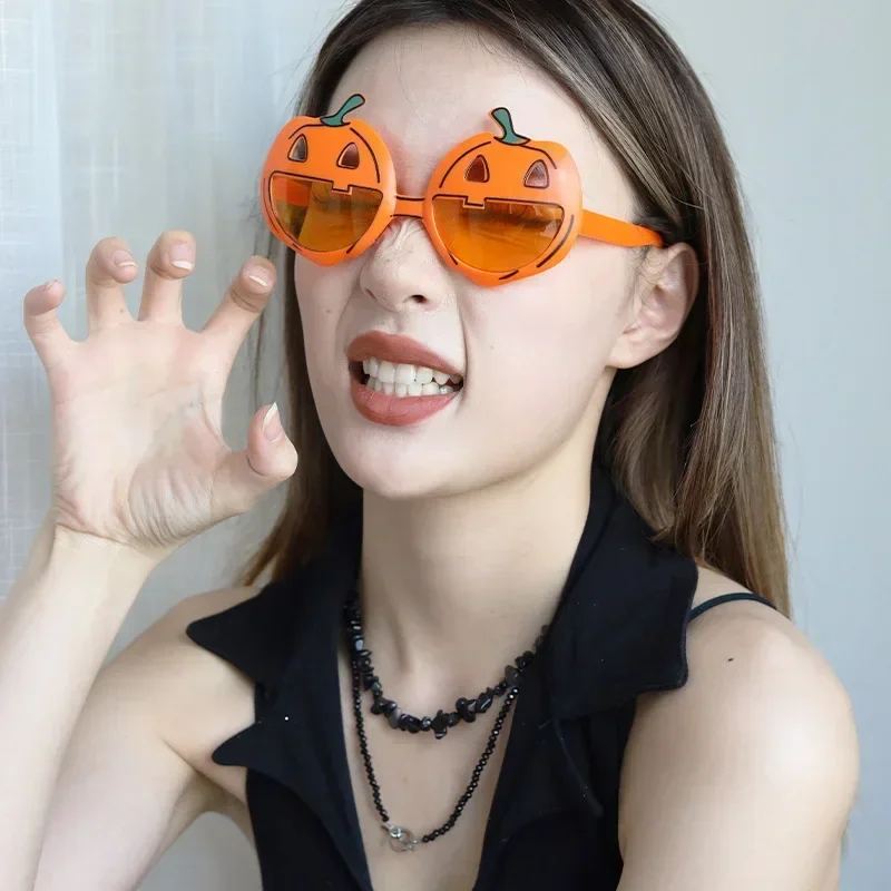 Halloween Bloodstained Pumpkin Skull Spider Glasses Party Dress Up Cosplay Party Funny Glasses