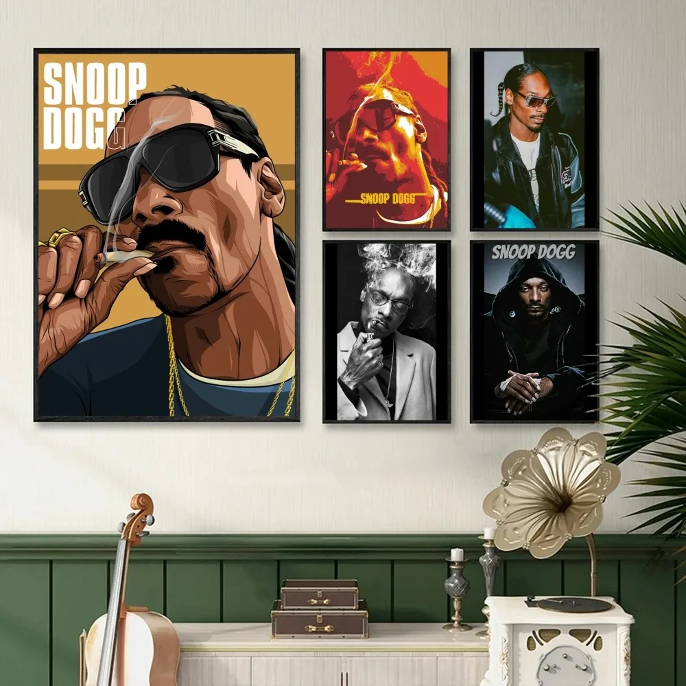 Rapper Snoop Dogg Rappe  Poster Self-adhesive Art Waterproof Paper Sticker Coffee House Bar Room Wall Decor